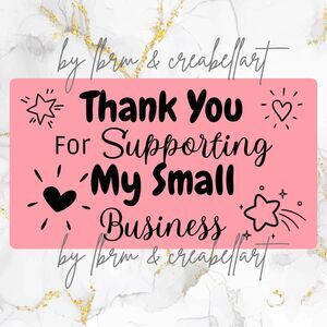 100 thermal Thank you Stickers 2.25" x 1.25" Rectangle